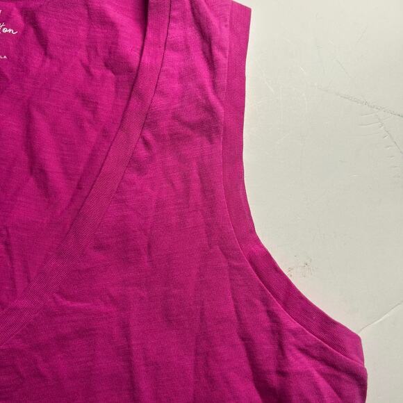 J. Crew Factory Women's Slub Cotton V-Neck Tank Top Pink S Small New - Picture 3 of 8